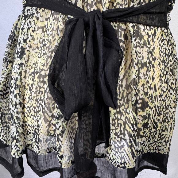 Essentials by Milano Women's Sheer Babydoll Blouse Short Sleeve Casual size XL - Picture 5 of 10